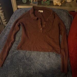 Cropped Polo Sweater